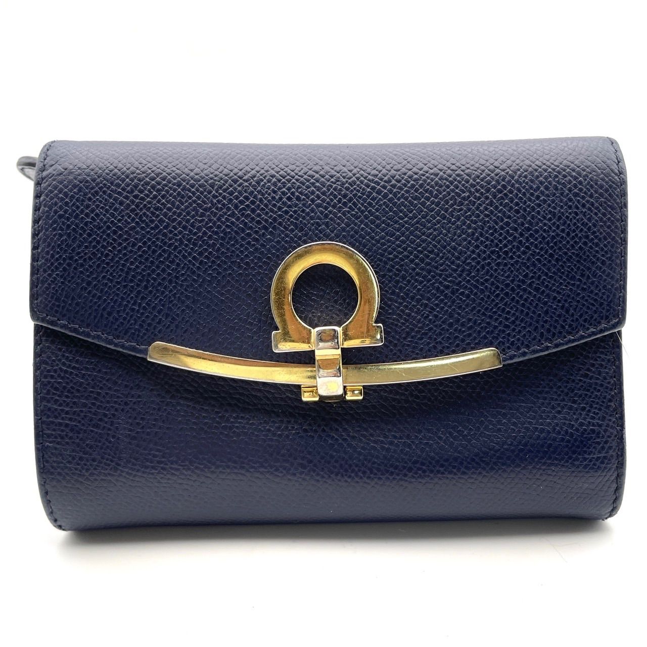 美品○ Salvatore Ferragamo フェラガモ 折り財布 二つ折り ガンチーニ