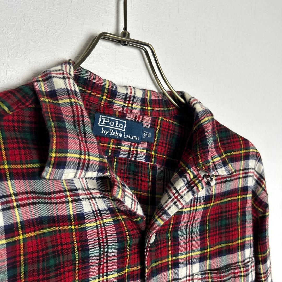 Polo by Ralph Lauren チェック柄 オープンカラー ネルシャツ 長袖