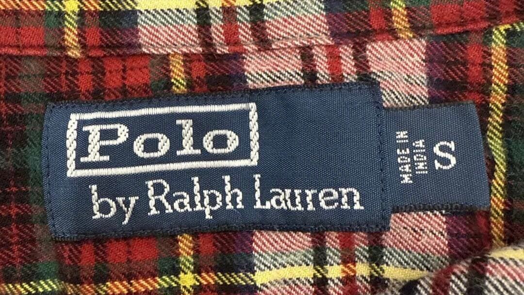 秋カラー♡ラルフローレン♡ネルシャツ　チェック　ワンポイント刺繍 Polo by Ralph Lauren チェック柄 オープンカラー ネルシャツ 長袖
