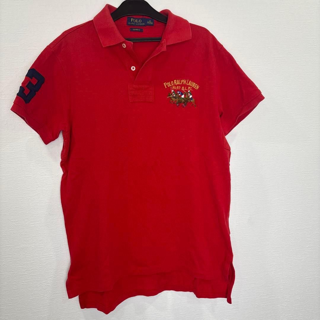 POLO Ralph Lauren ビッグポニー ポロシャツ 刺繍 レッド - メルカリ
