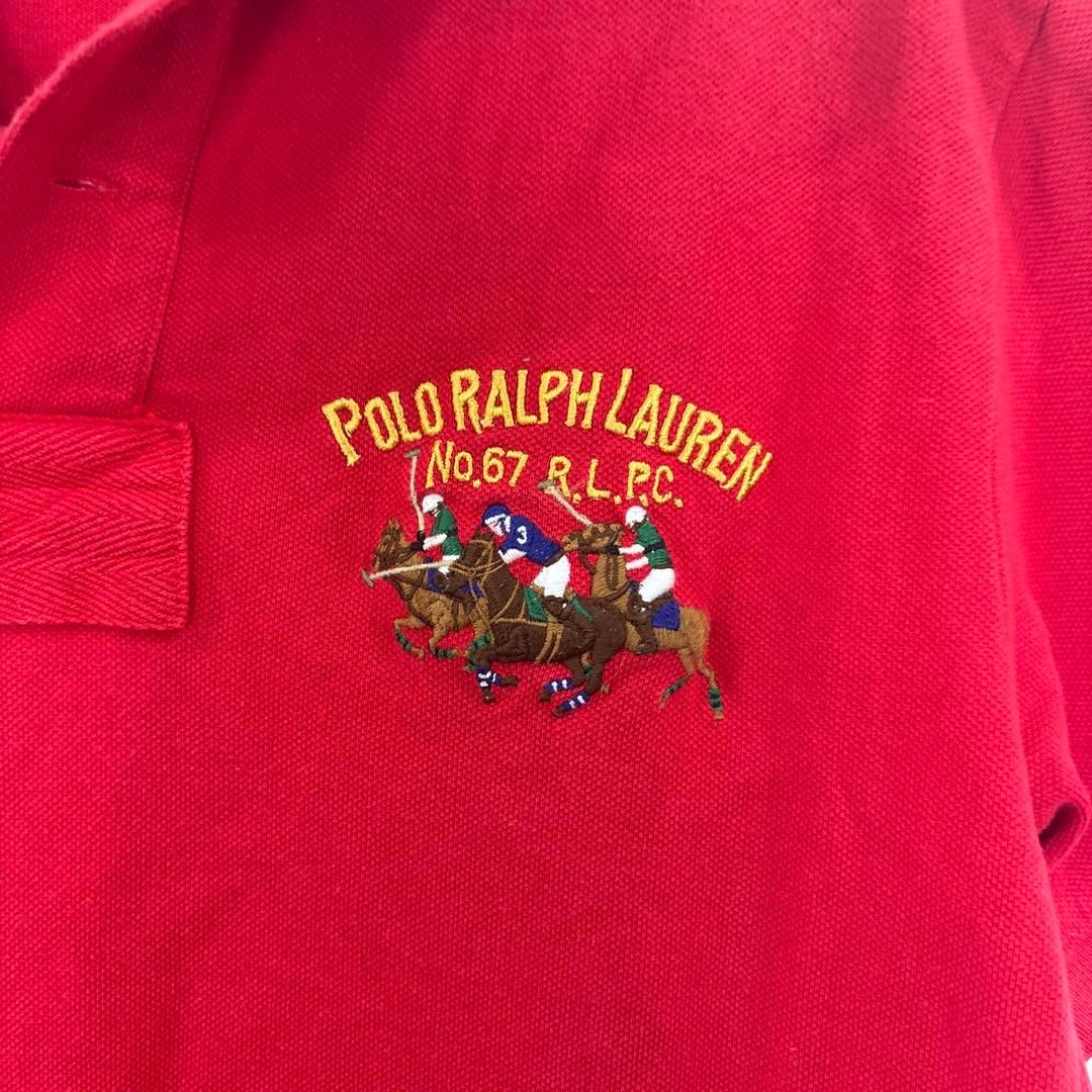 POLO Ralph Lauren ビッグポニー ポロシャツ 刺繍 レッド - メルカリ