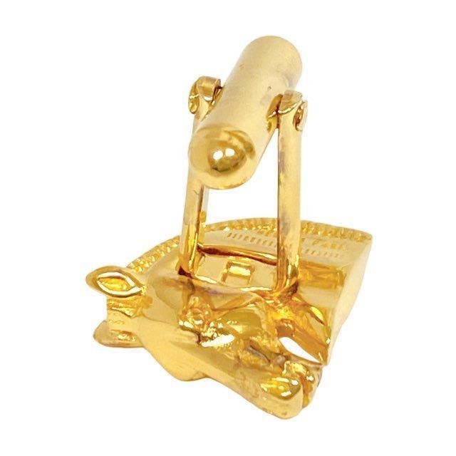 新品同様 エルメス カフス 馬モチーフ GP ホース ゴールド カフス