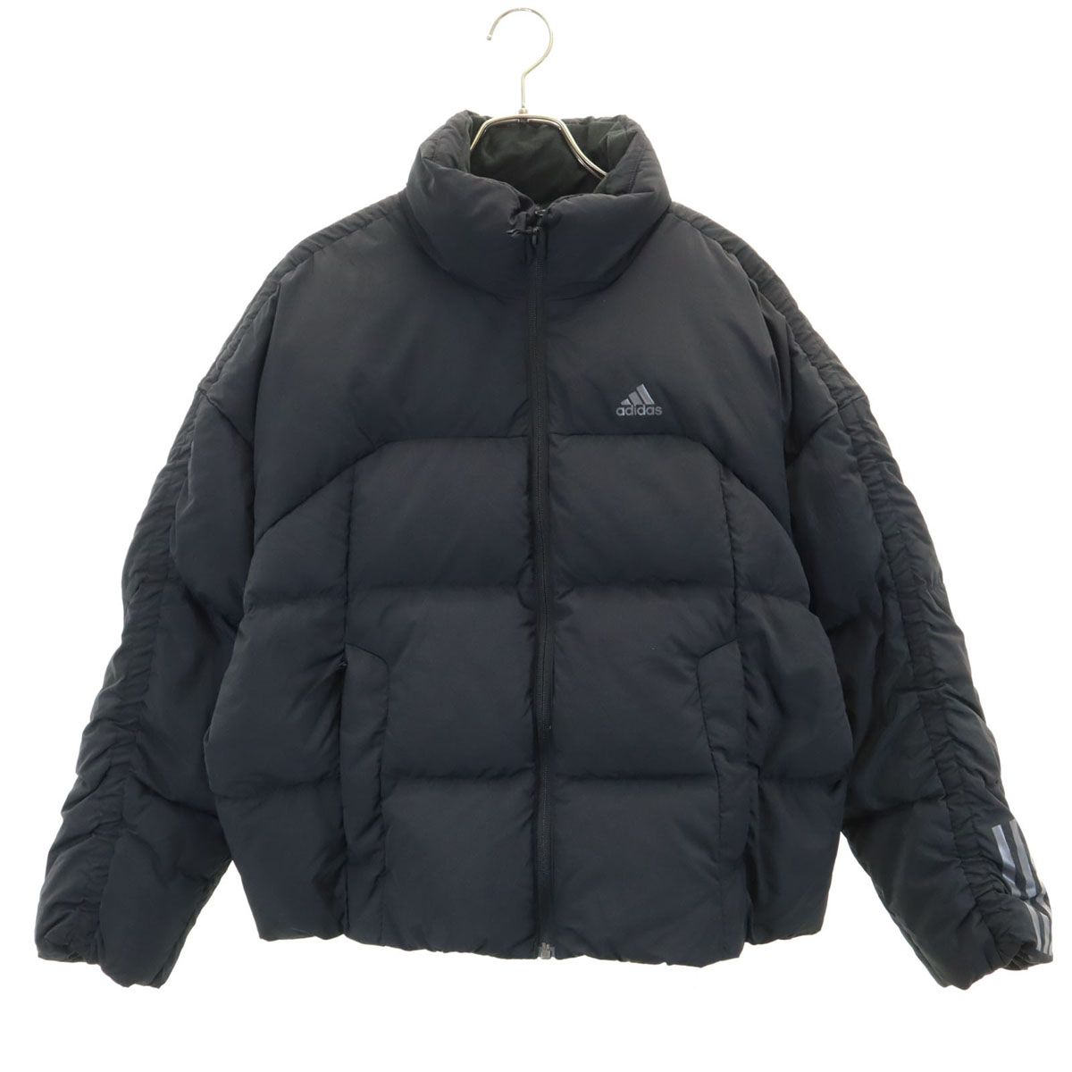 adidas アディダス ダウンジャケット L ブラック レディース 古着