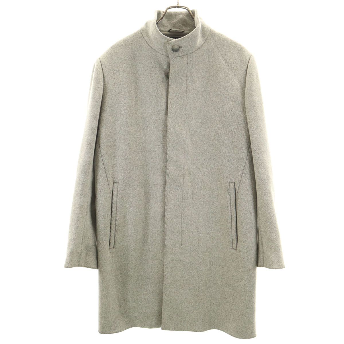 theory セオリー スタンドカラー ウールコート S グレー メンズ 古着
