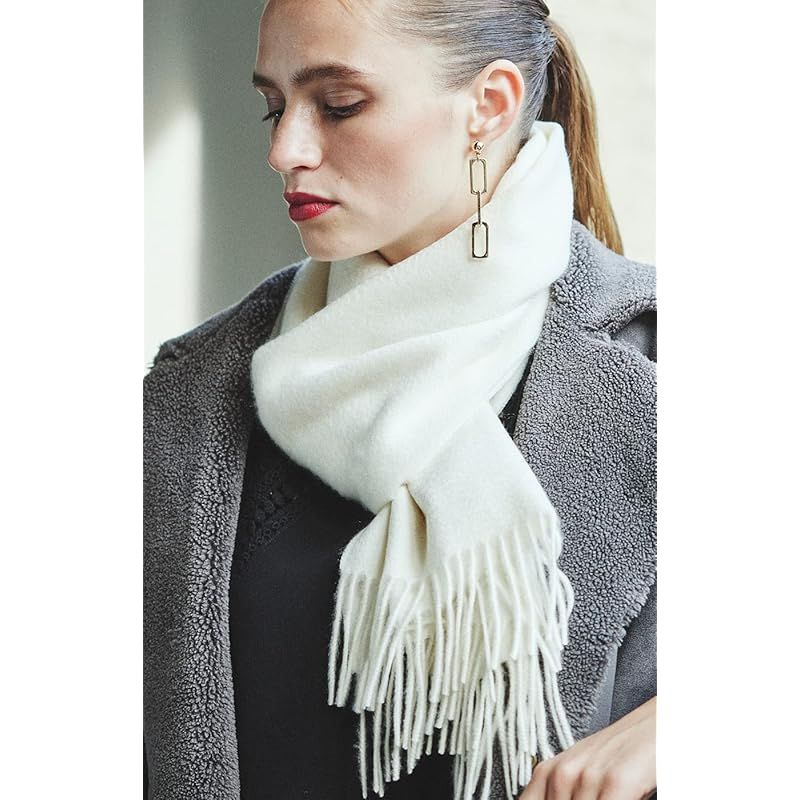 上質カシミア100％ 白無地マフラー｜三越発注仕立て屋より購入 上質