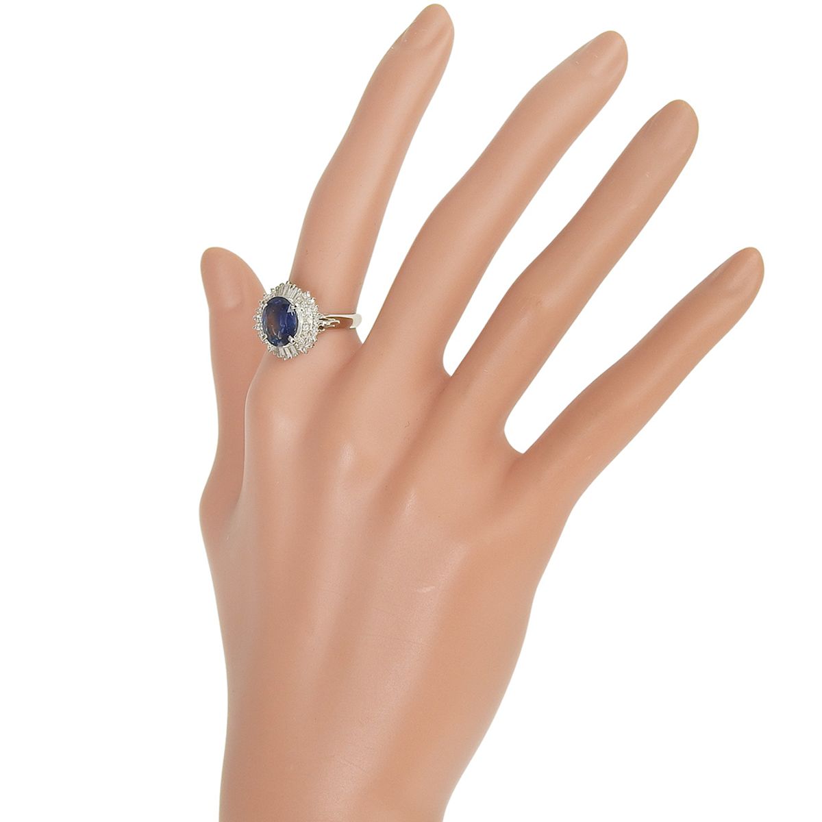 【美品】サファイア リング 0.70 ダイヤモンド 0.42 プラチナ900 S2.52/D0.60 サファイア ダイヤモンド リング プラチナ Pt900 7.3g