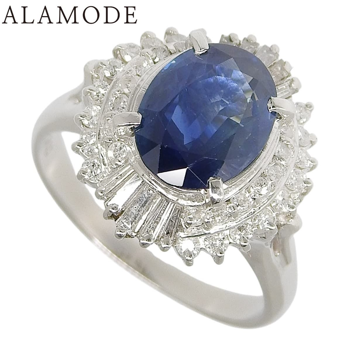 S2.52/D0.60 サファイア ダイヤモンド リング プラチナ Pt900 7.3g