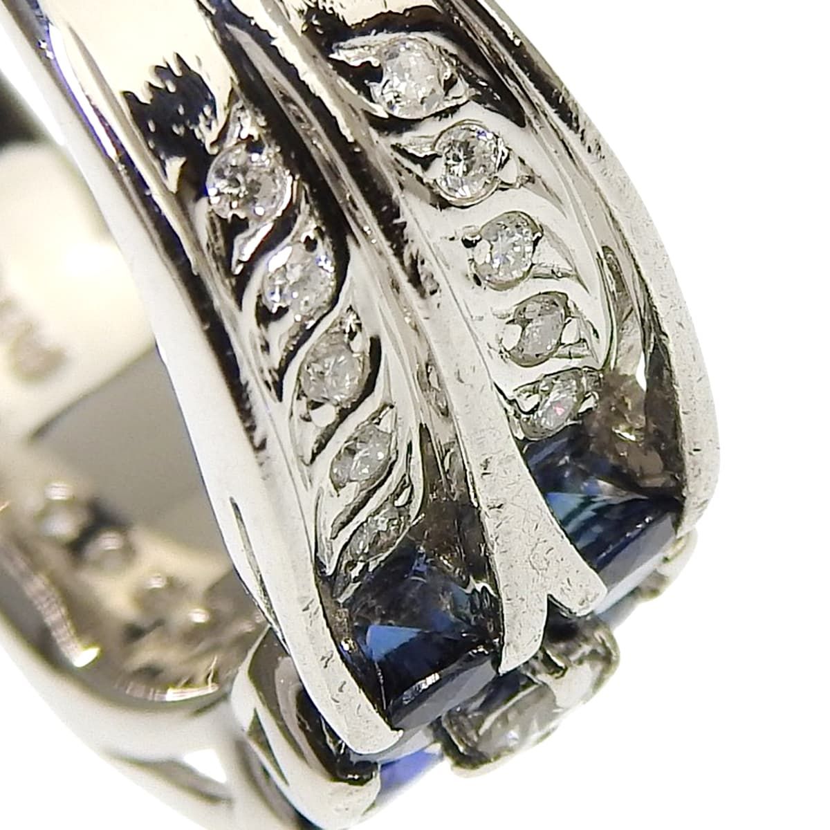 S0.85/D0.30 サファイア ダイヤモンド リング プラチナ Pt900 12.6g