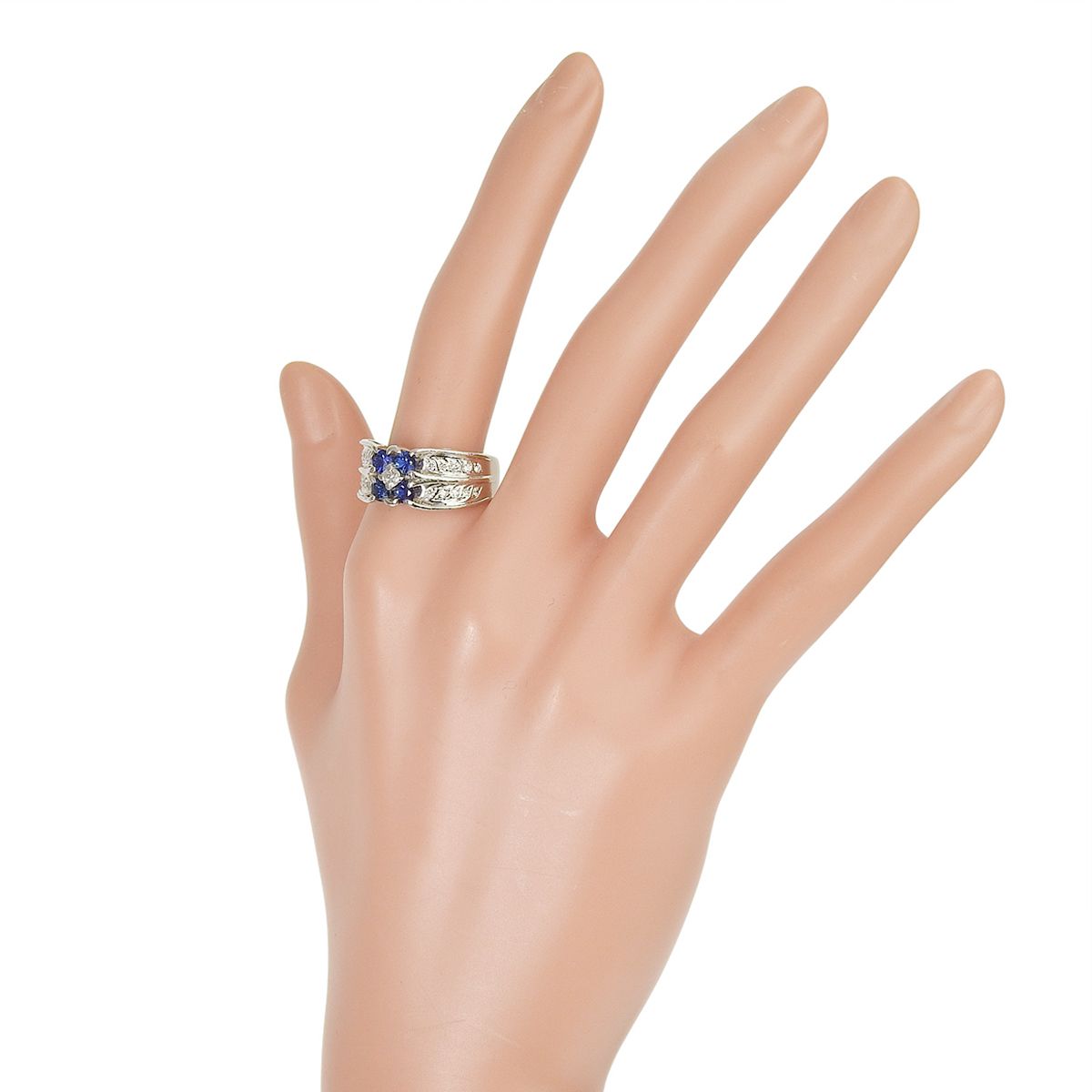 S0.85/D0.30 サファイア ダイヤモンド リング プラチナ Pt900 12.6g