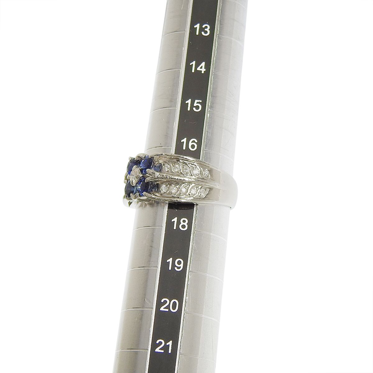 S0.85/D0.30 サファイア ダイヤモンド リング プラチナ Pt900 12.6g