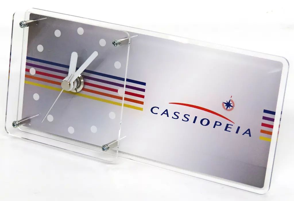 中古】置き時計・掛け時計 ロゴ 寝台特急 カシオペア アクリル置き時計