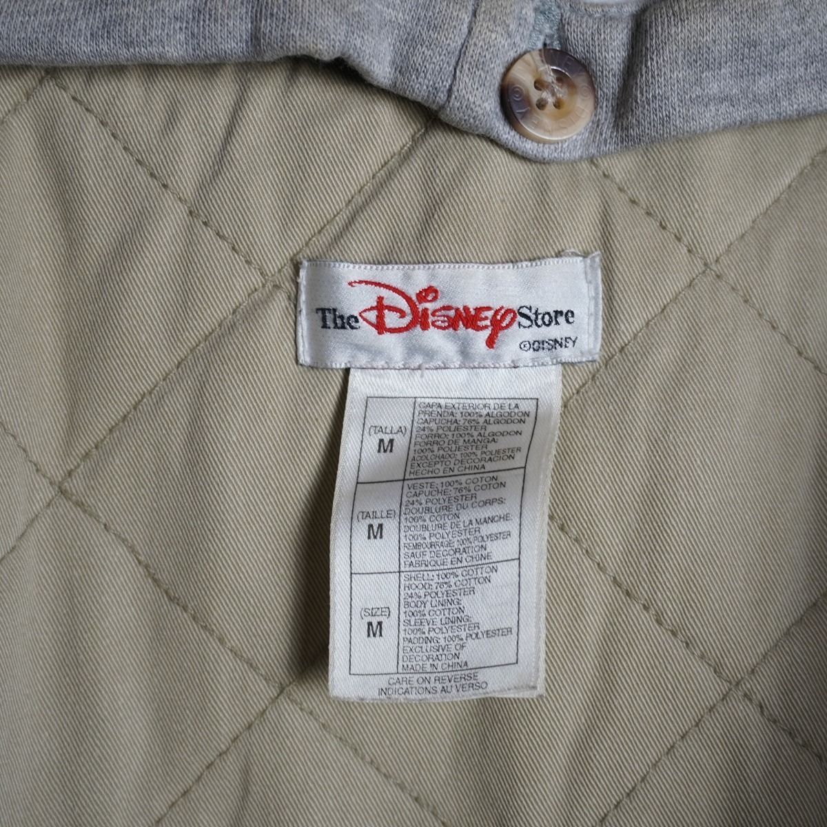 Disney 90s vintage プーさん デニムスタジャン フード付き M Disney 90s vintage プーさん デニムスタジャン フード付き M Disney