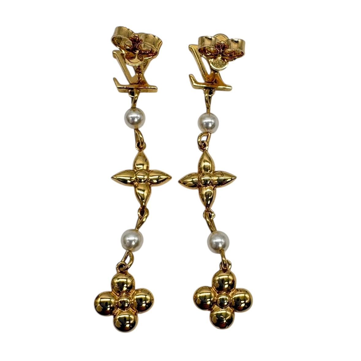 ♪3695 ルイヴィトン ピアス パンダント ルイザ M01577 GP×フェイク