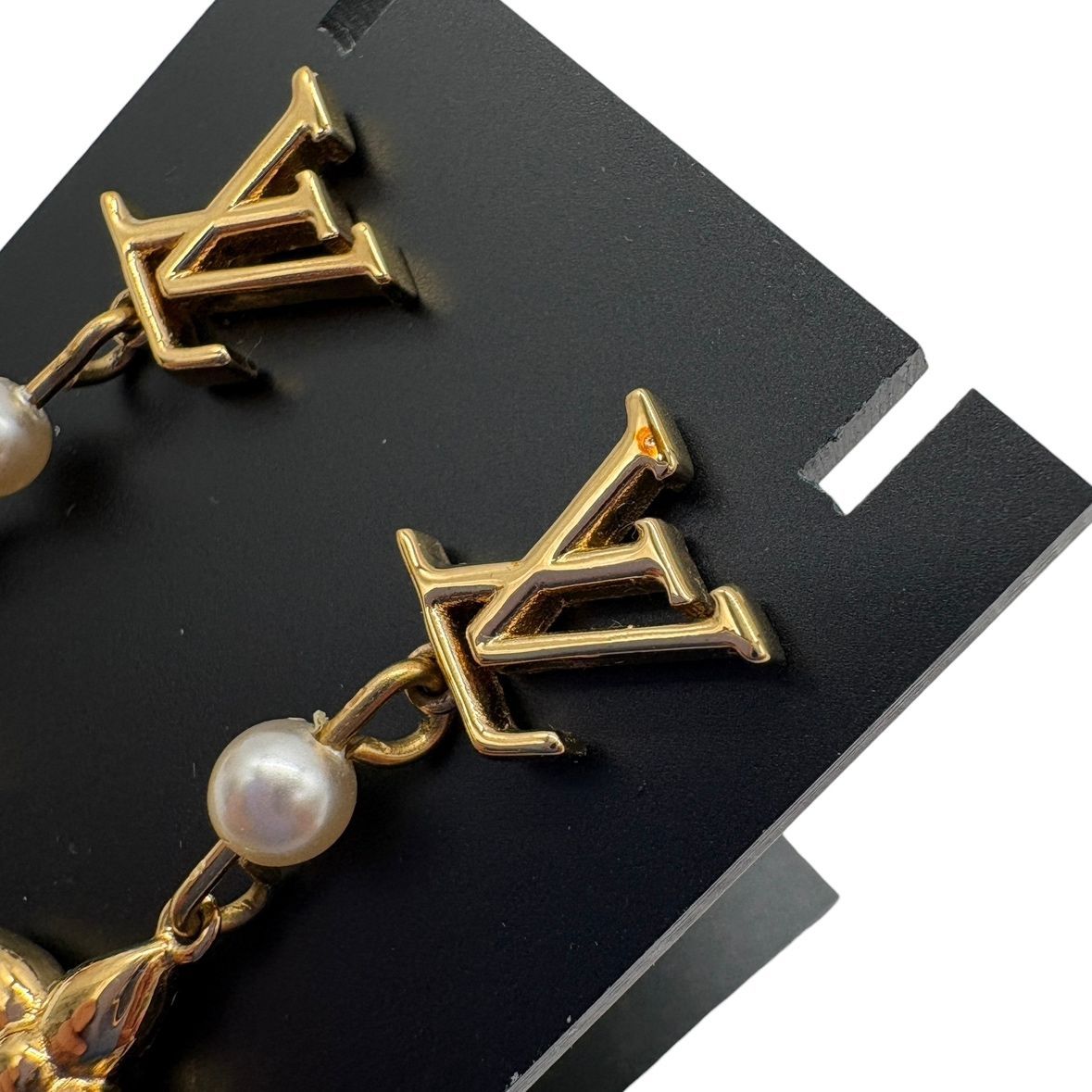 ♪3695 ルイヴィトン ピアス パンダント ルイザ M01577 GP×フェイク