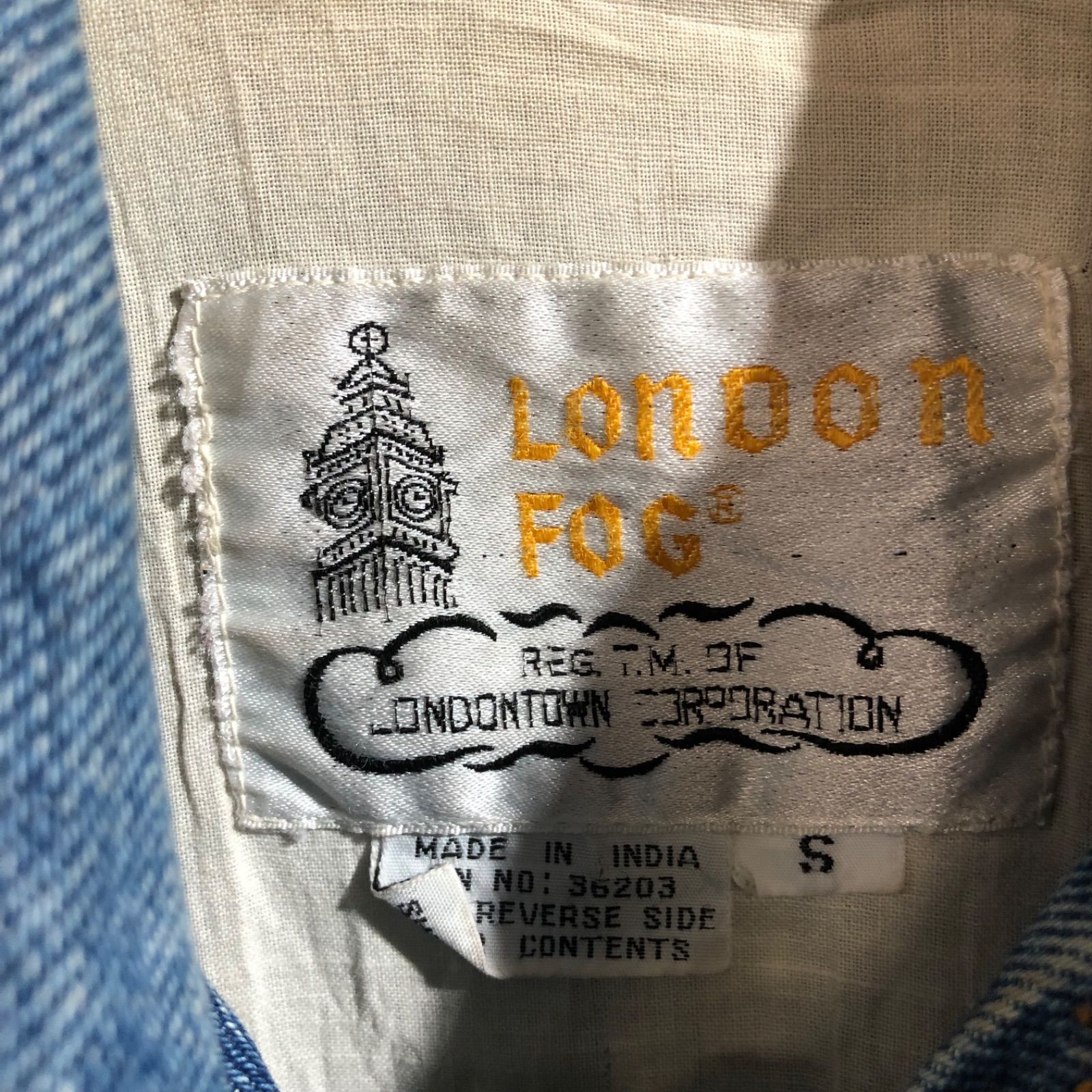 1310 LONDONFOG デニムジャケット S ロンドンフォグ ワンポイント 刺繍 