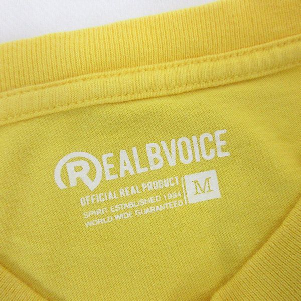 C□リアルビーボイス/RealBvoice プリント半袖Tシャツ【M】黄/men's/85