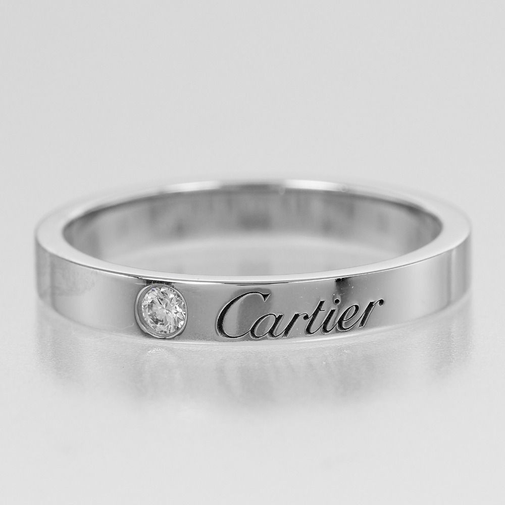 CARTIER】カルティエ Cドゥカルティエ エングレーブド Pt950プラチナ