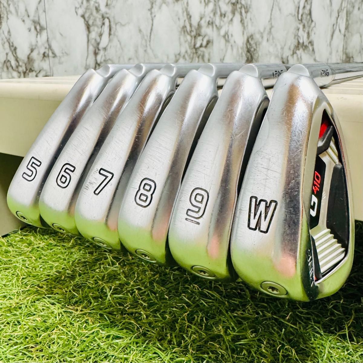 【良品】ピン G410 黒ドット メンズアイアンセット 6本 カーボン S 良品】ピン G410 黒ドット メンズアイアンセット 6本 スチール R