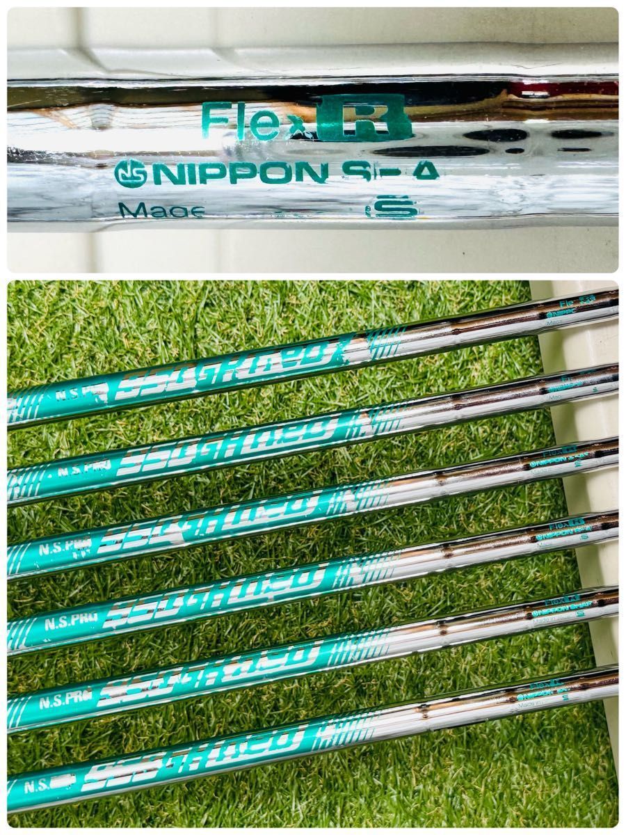 良品】ピン G410 黒ドット メンズアイアンセット 6本 スチール R