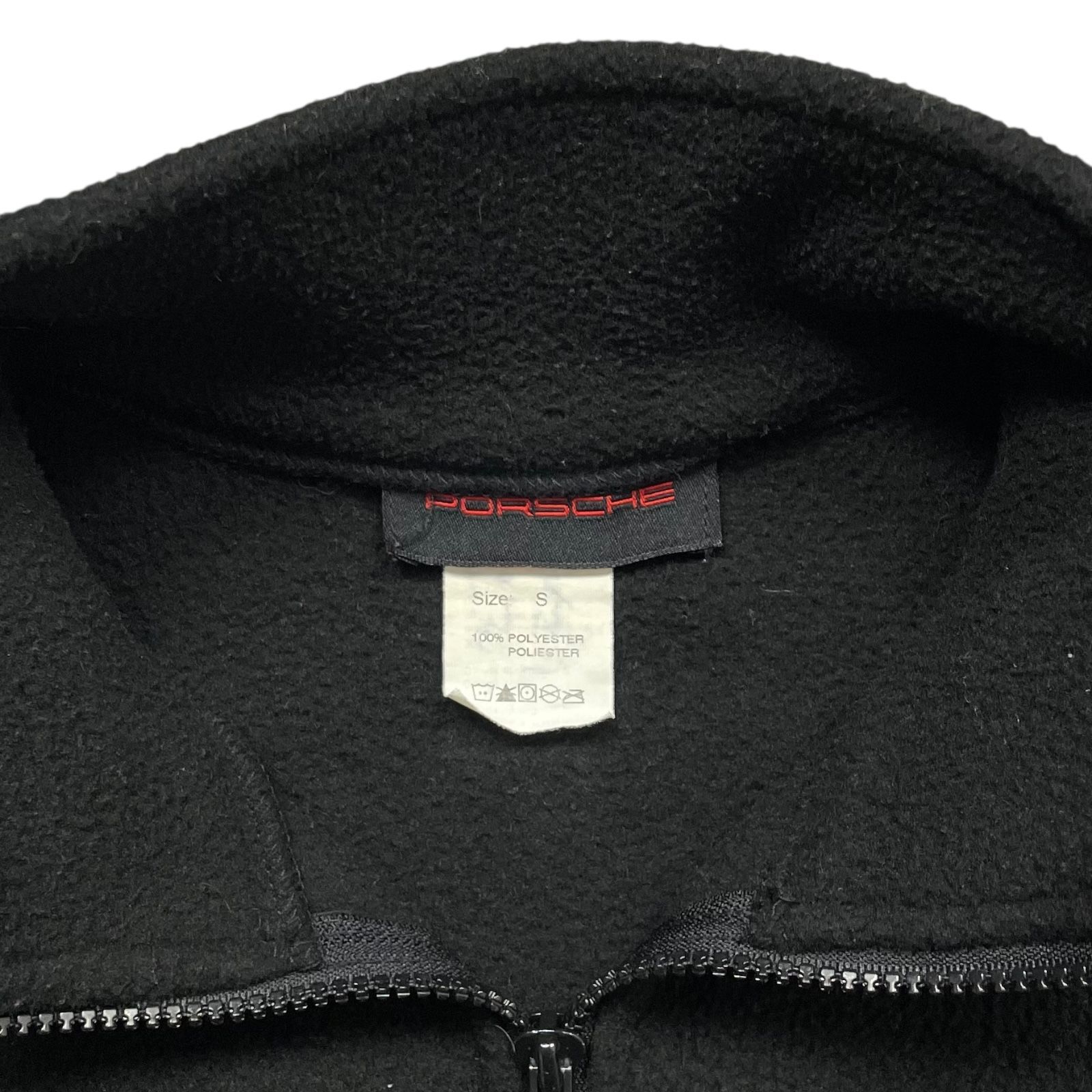 90s ポルシェ 車 企業 フリース ジャケット 黒 サイズ S アメリカ製
