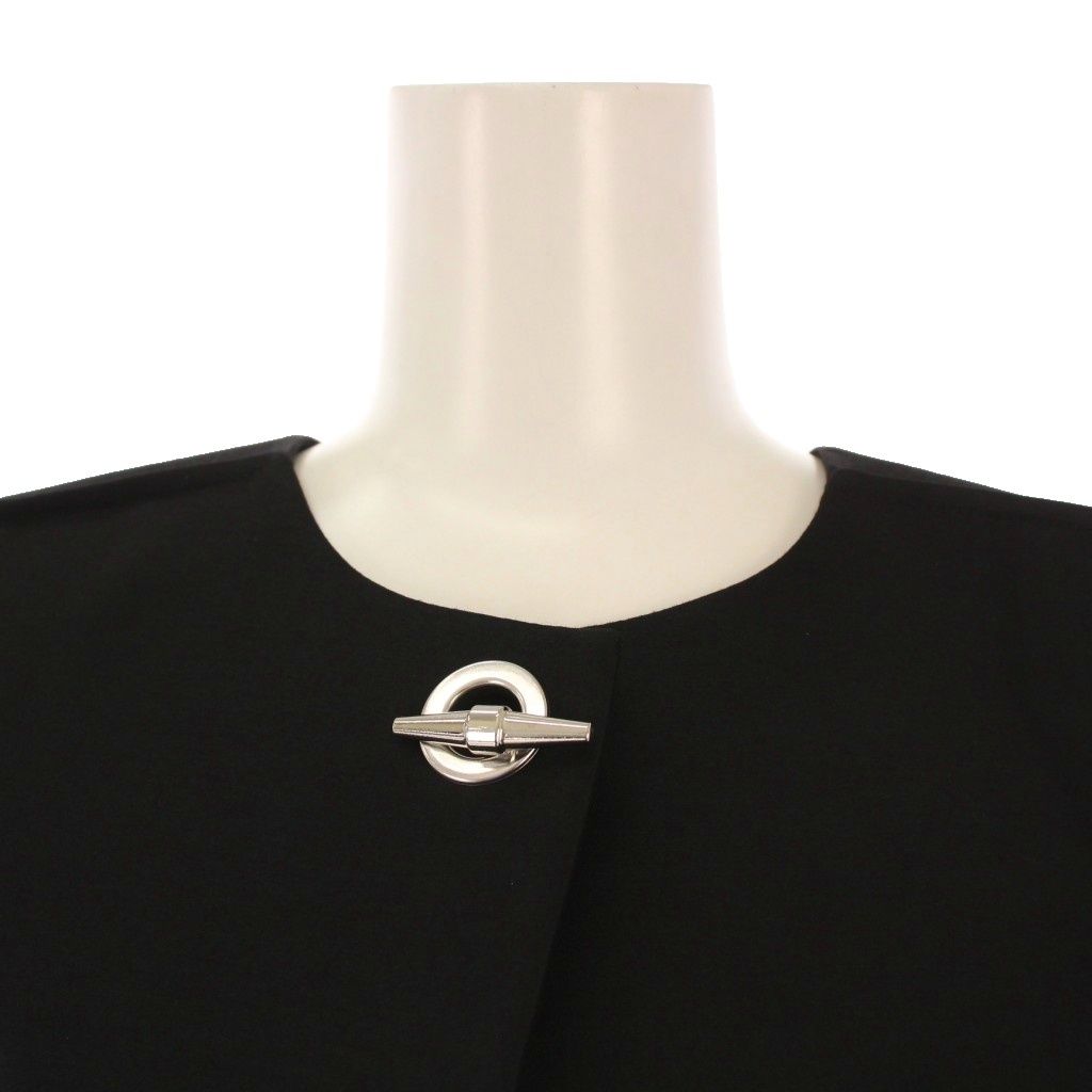 ミカー miccar ジレ ベスト クルーネック ウール シルク混 F 黒