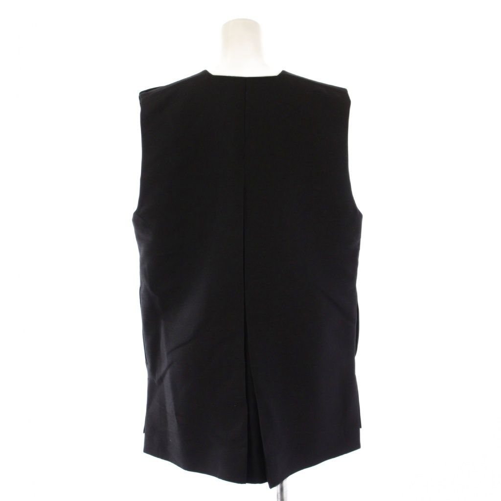 ミカー miccar ジレ ベスト クルーネック ウール シルク混 F 黒