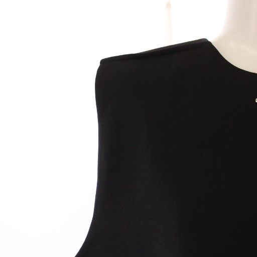 【中古】ミカー miccar ジレ ベスト クルーネック ウール シルク混 F 黒 ブラック /BB レディース ミカー miccar ジレ ベスト クルーネック ウール シルク混 F 黒