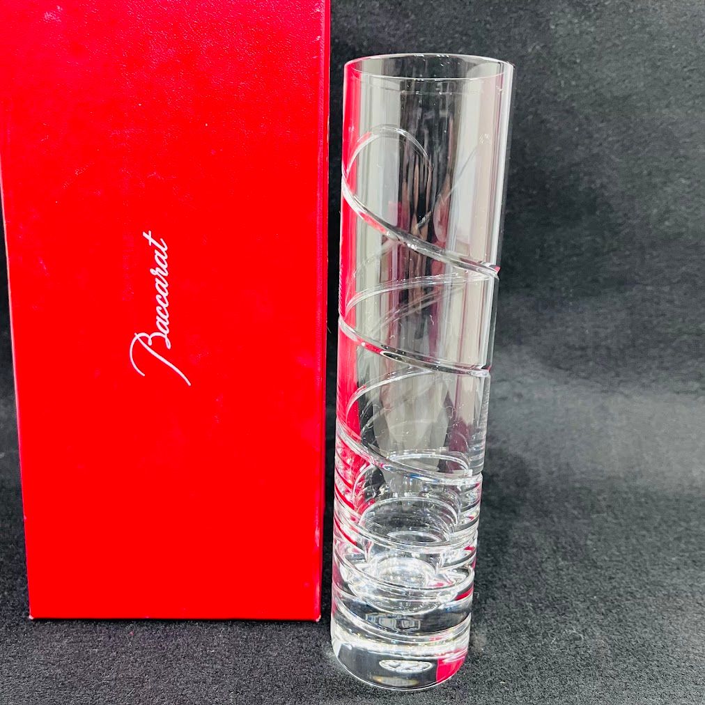 中古】バカラ 花瓶 ○ オルグ スパイラル フラワー ベース ヴェース