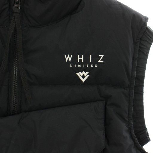 ウィズ WHIZ ナンガ NANGA 中綿ベスト アウター 前開き ロゴ刺繍 M 黒