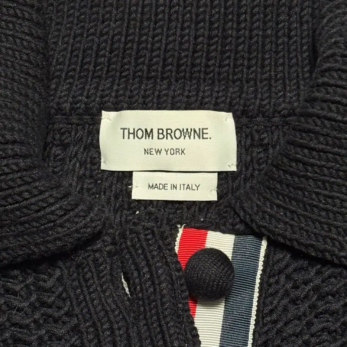 40 トム・ブラウン レディース ケーブル ニット カーディガン ネイビー