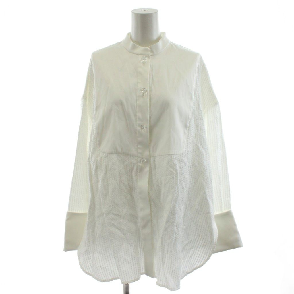 ヨリ yori シロコン shirocon ダブルカフス タキシードリボンブラウス