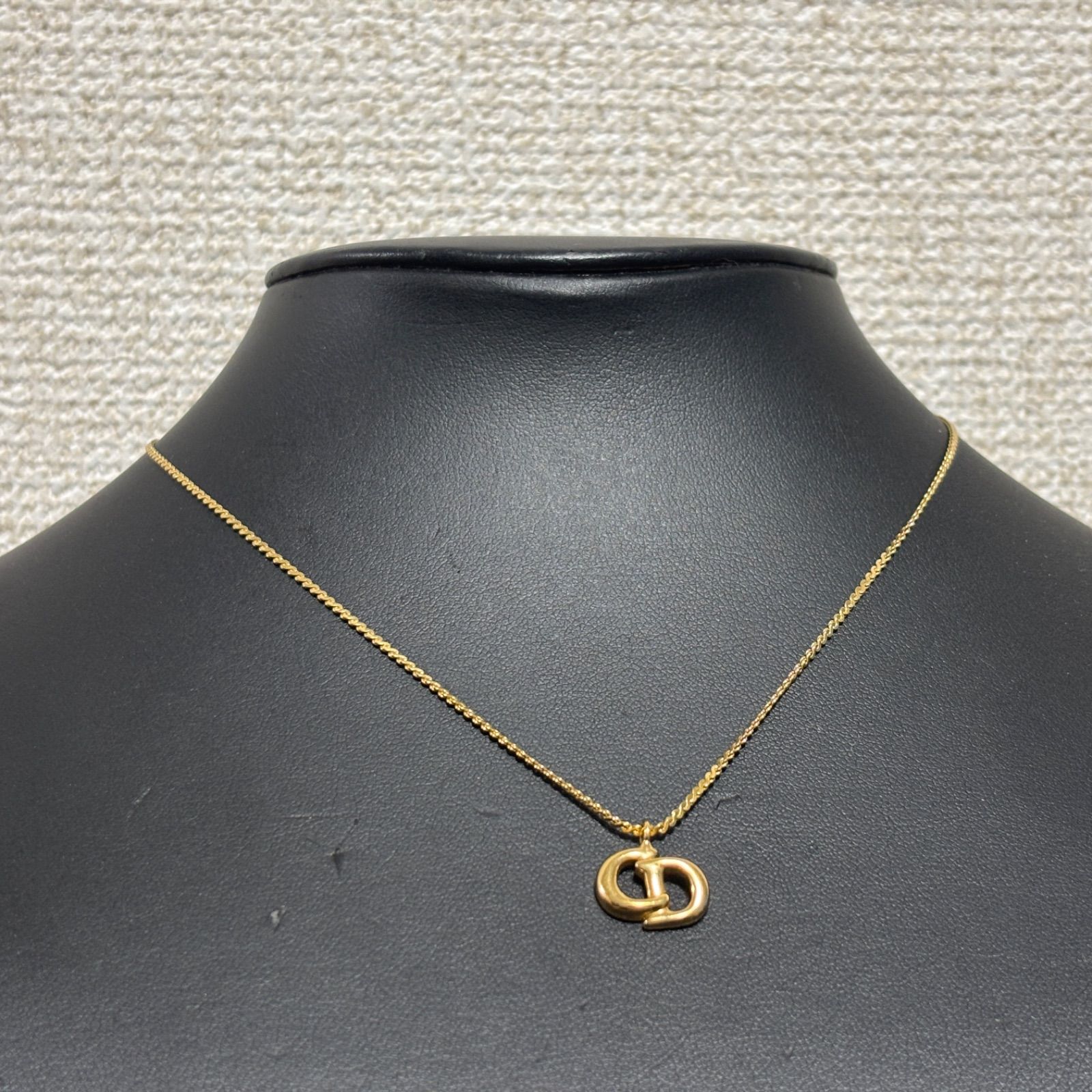 【美品】クリスチャンディオール チェーン ネックレス ペンダント ゴールドカラー Dior ゴールド チェーンネックレス