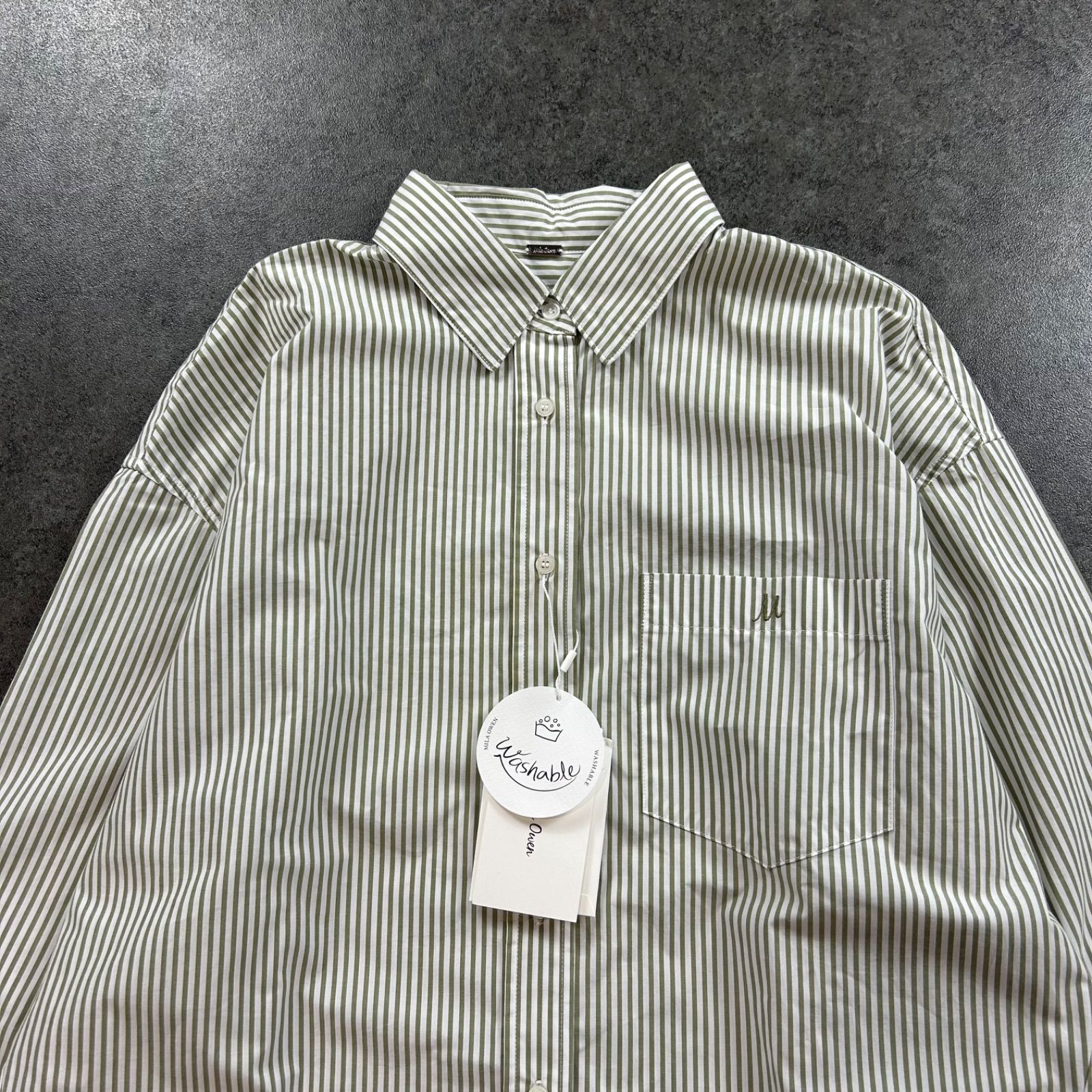 新品 未使用 Mila Owen ミラオーウェン 長袖 シャツ カーブコクーン 