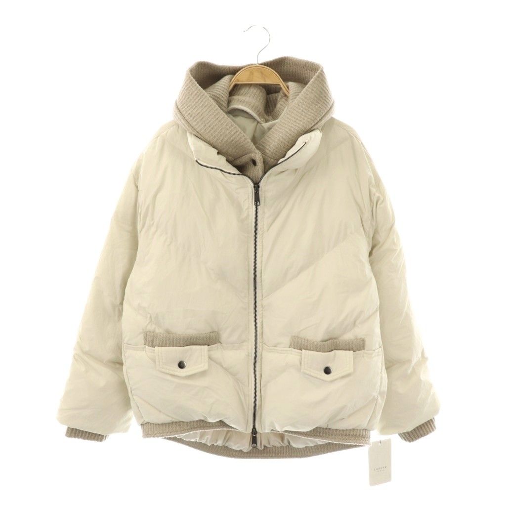 ルギヴァ LUGIVa ニット切替 ダウンジャケット 38 オフホワイト