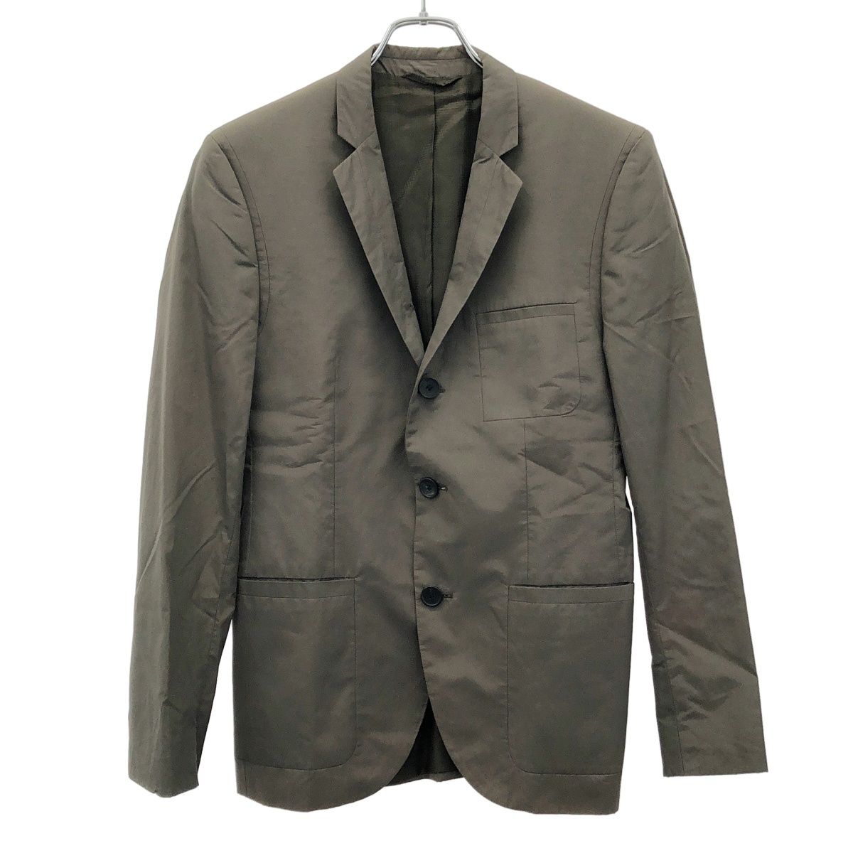 HUGO BOSS ヒューゴ ボス コットンナイロン3Bジャケット&スラックスパンツ セットアップスーツ 20640307 カーキ系 46 HUGO BOSS ヒューゴ ボス コットンナイロン3Bジャケット&スラックス