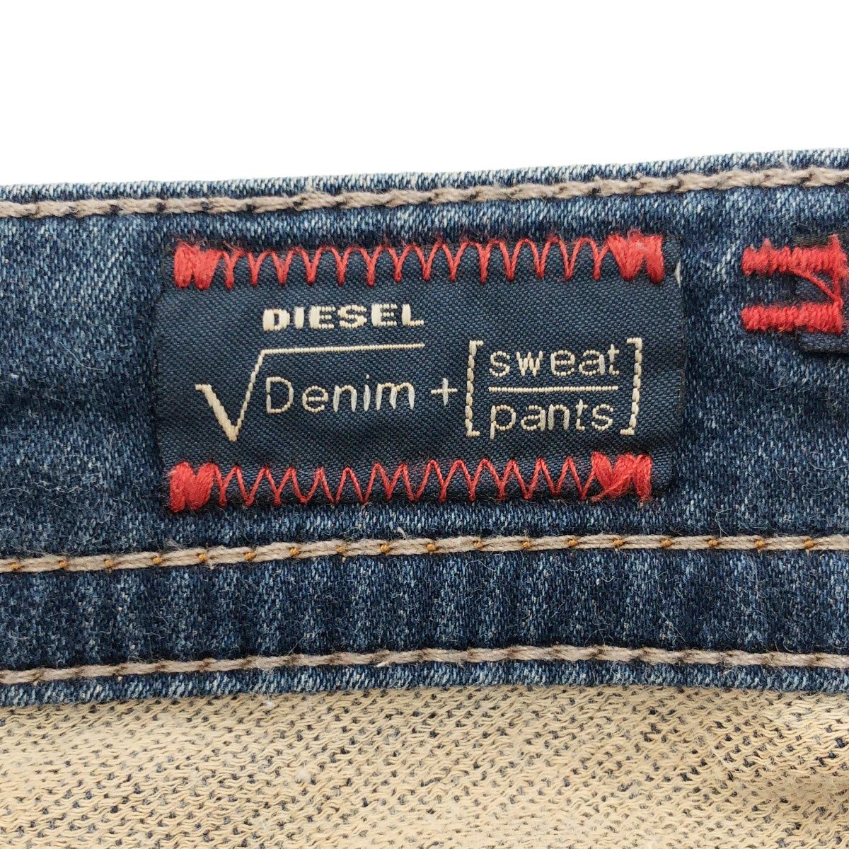 DIESEL ディーゼル THAVAR-NE ダメージスウェットデニムジョグパンツ