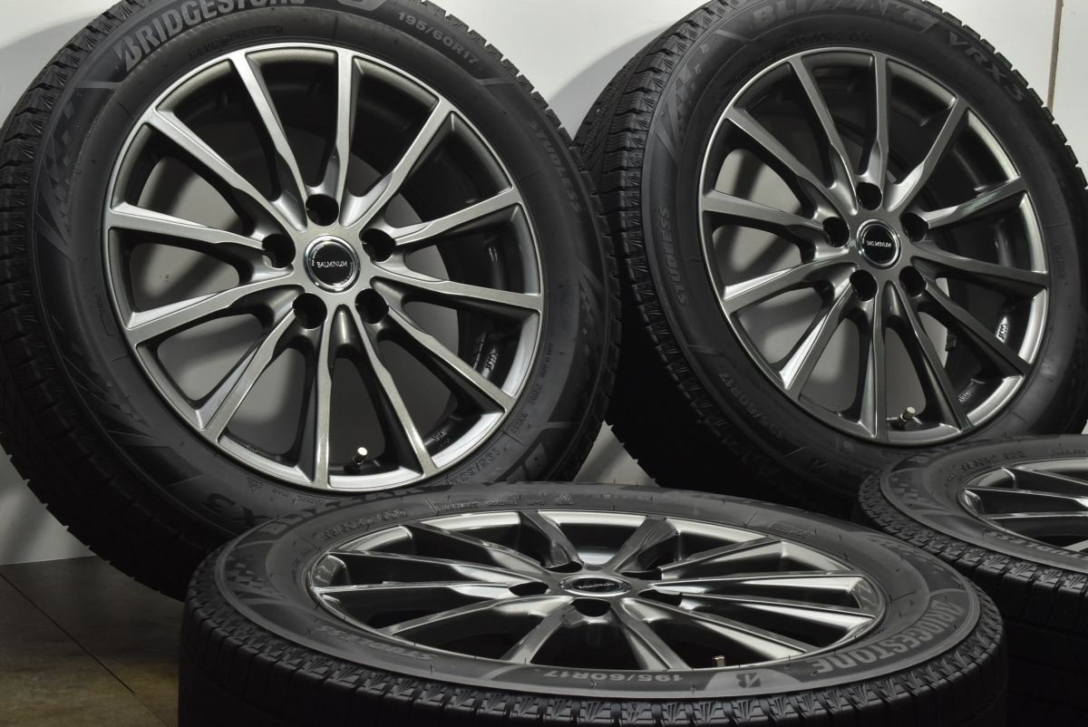 バリ溝 美品】バルミナ 17in 6J +40 PCD114.3 ブリヂストン ブリザック