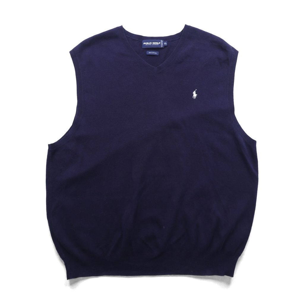 Polo Golf Ralph Lauren ネイビー ベスト POLO GOLF RALPH LAUREN 90年代 イタリアニット ニットベスト XL