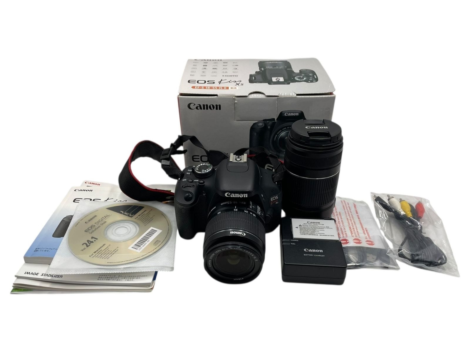 □美品 Canon EOS Kiss X5 ダブルズームキット 18-55mm 55-250mm