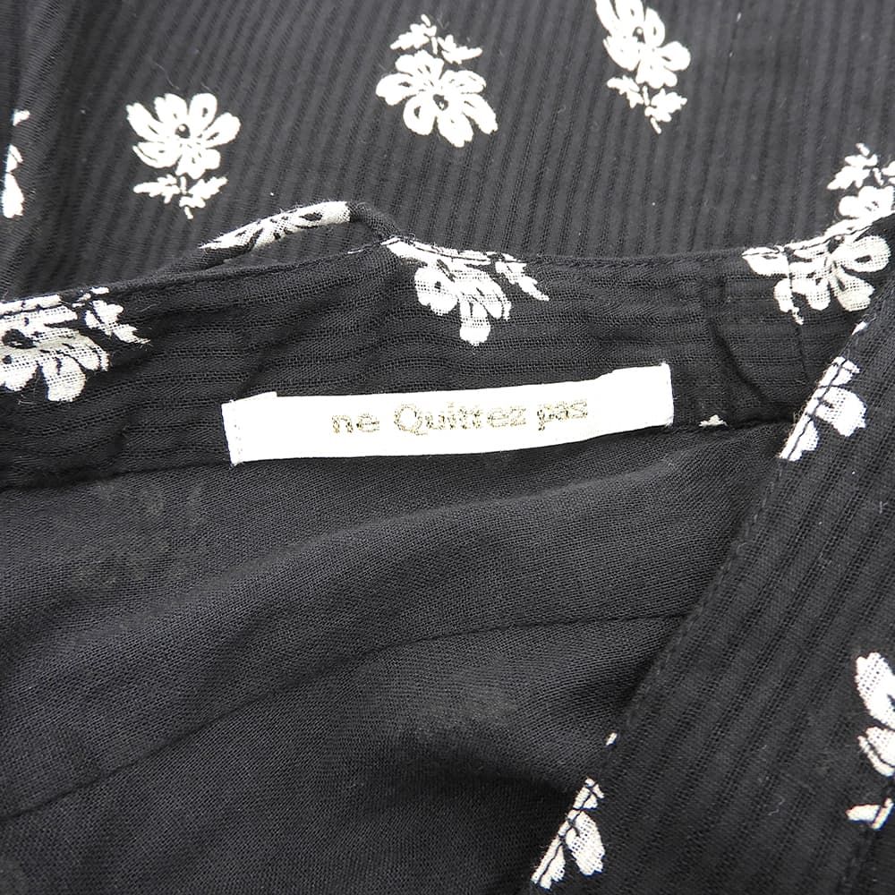 ne Quittez pas ヌキテパ 美品 コットン ドビーストライプ フラワー