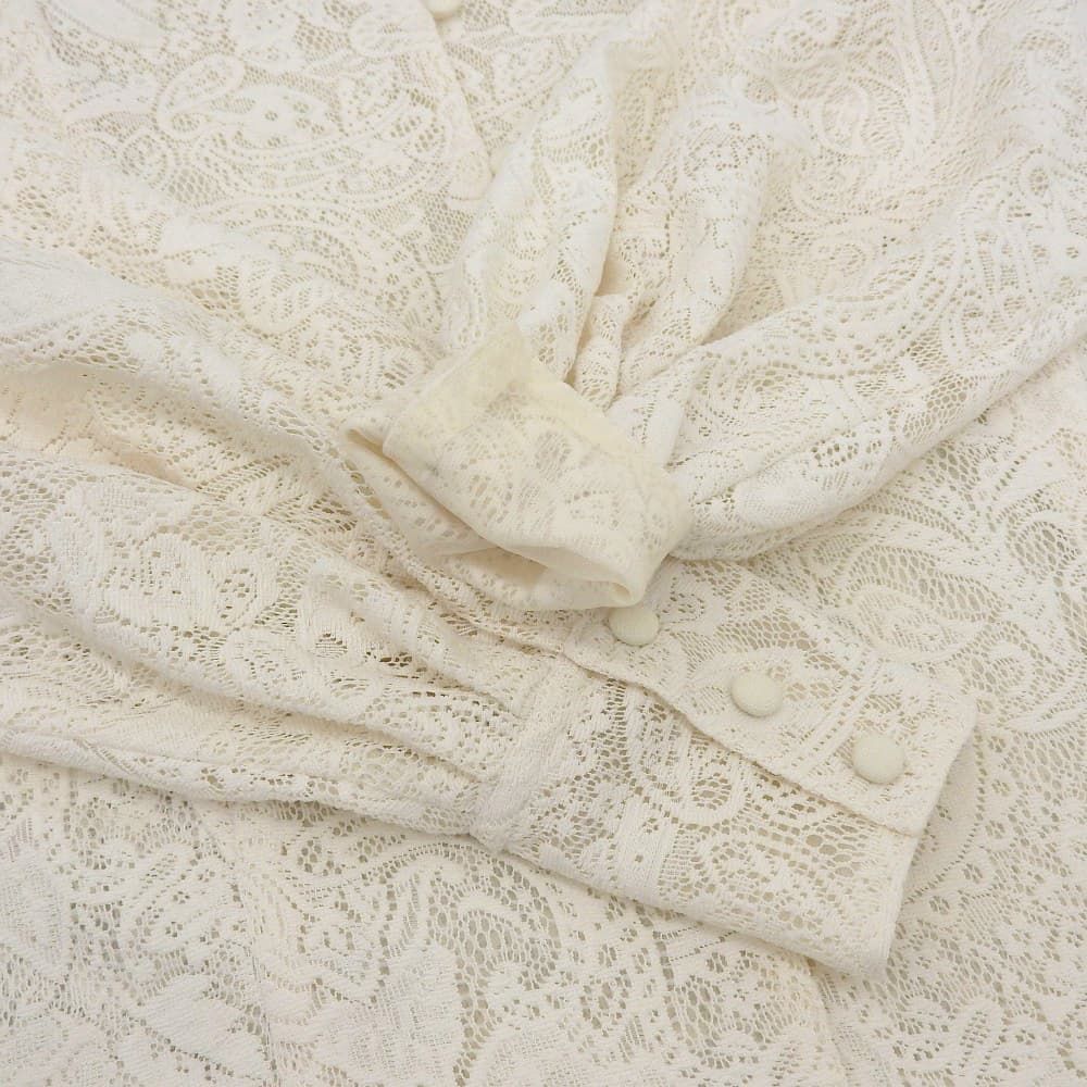 foufou フーフー 美品 フロントタック レース ブラウス トップス