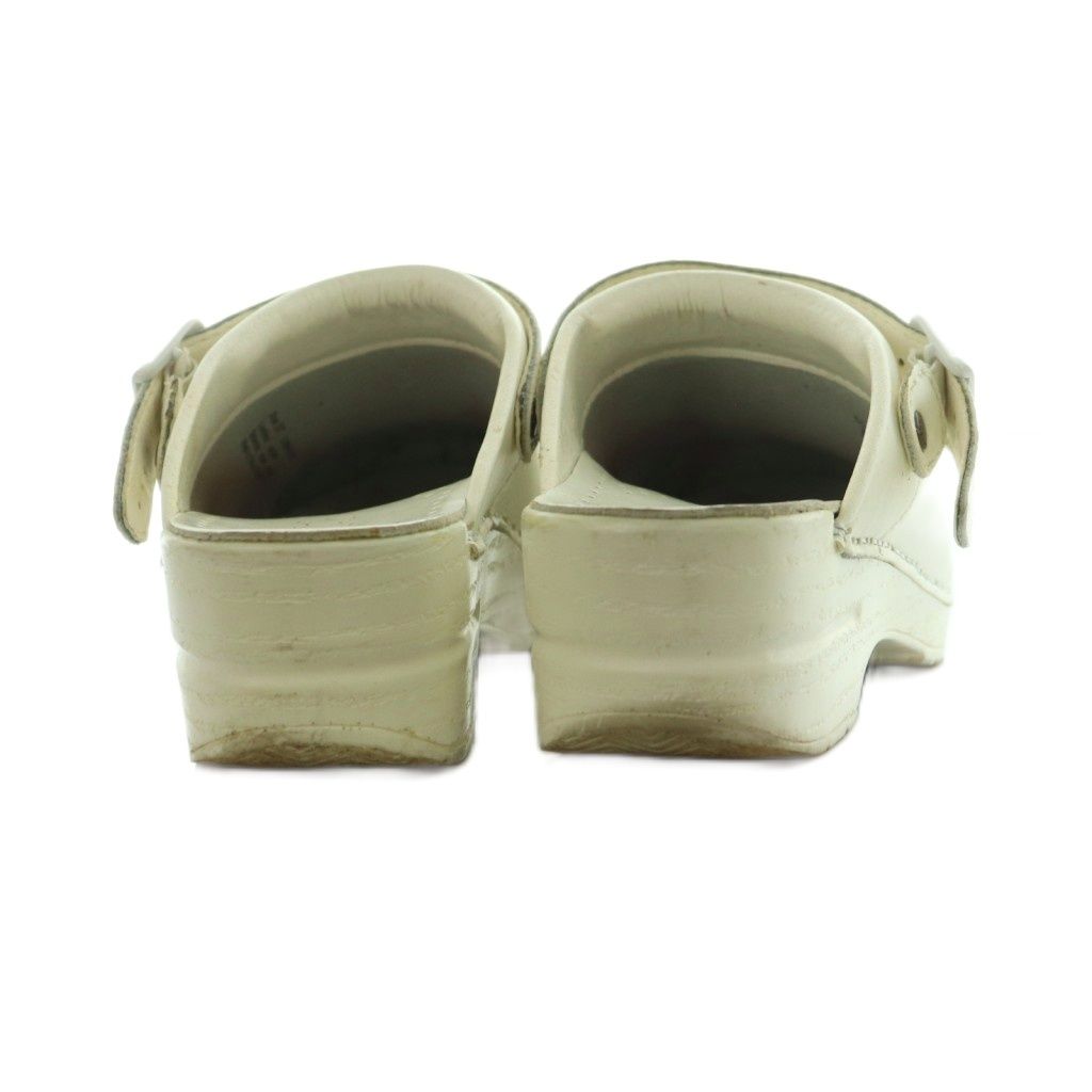 ダンスコ DANSKO サボサンダル レザー 37 23.5-24.0cm 白 ホワイト 