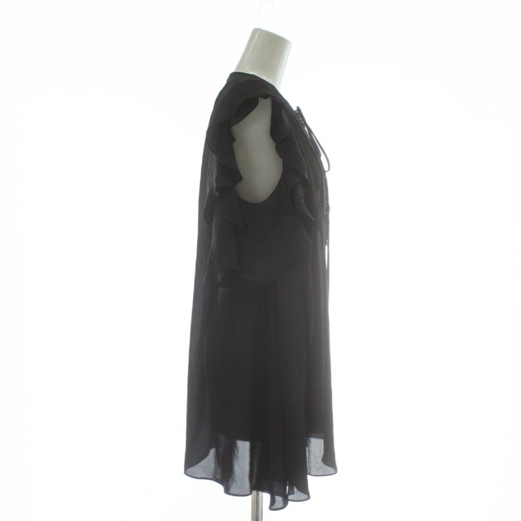 ジバンシィ GIVENCHY ブラウス ノースリーブ シアー レースアップ 36 S