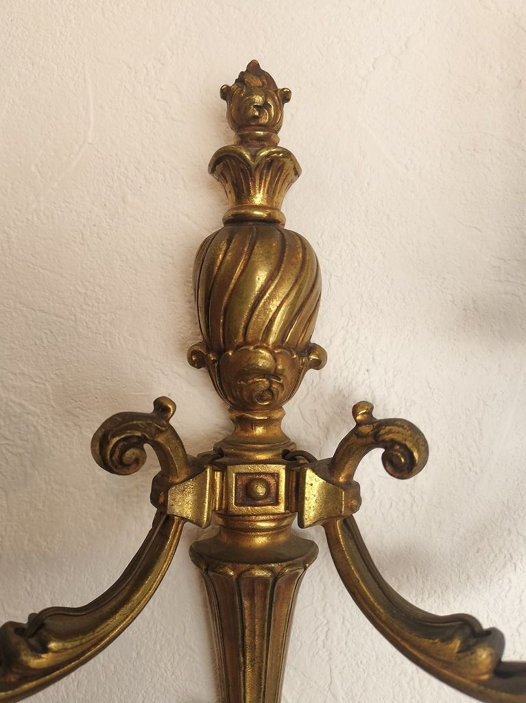 フランス アンティーク 最新 装飾 壁かけ ランプ ブロンズ 2灯