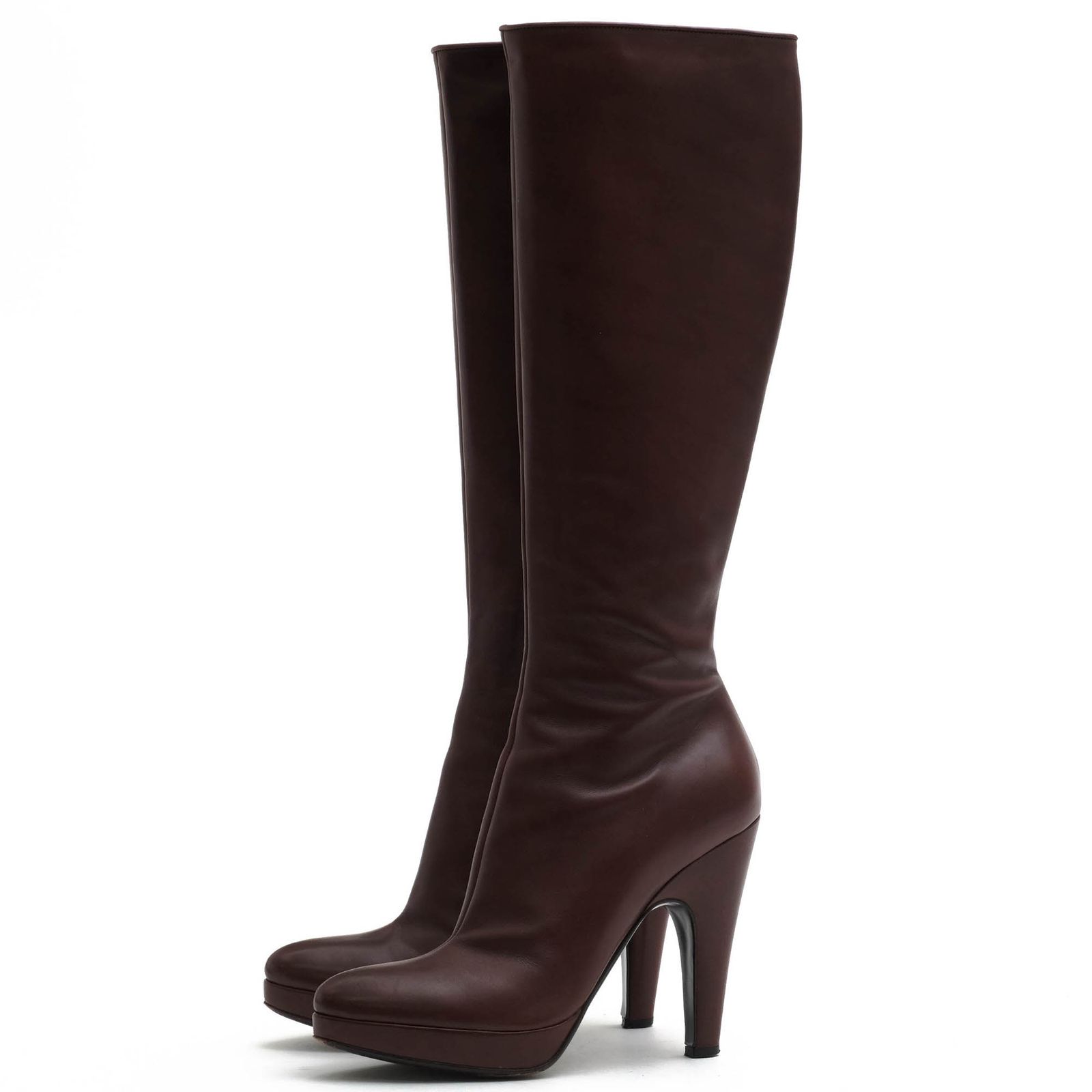 21時迄割引✨️PRADA 鹿レザー ロングブーツ ブラウン 廃盤品 38.5 21時迄割引✨️PRADA 鹿レザー ロングブーツ ブラウン 廃盤品 38.5