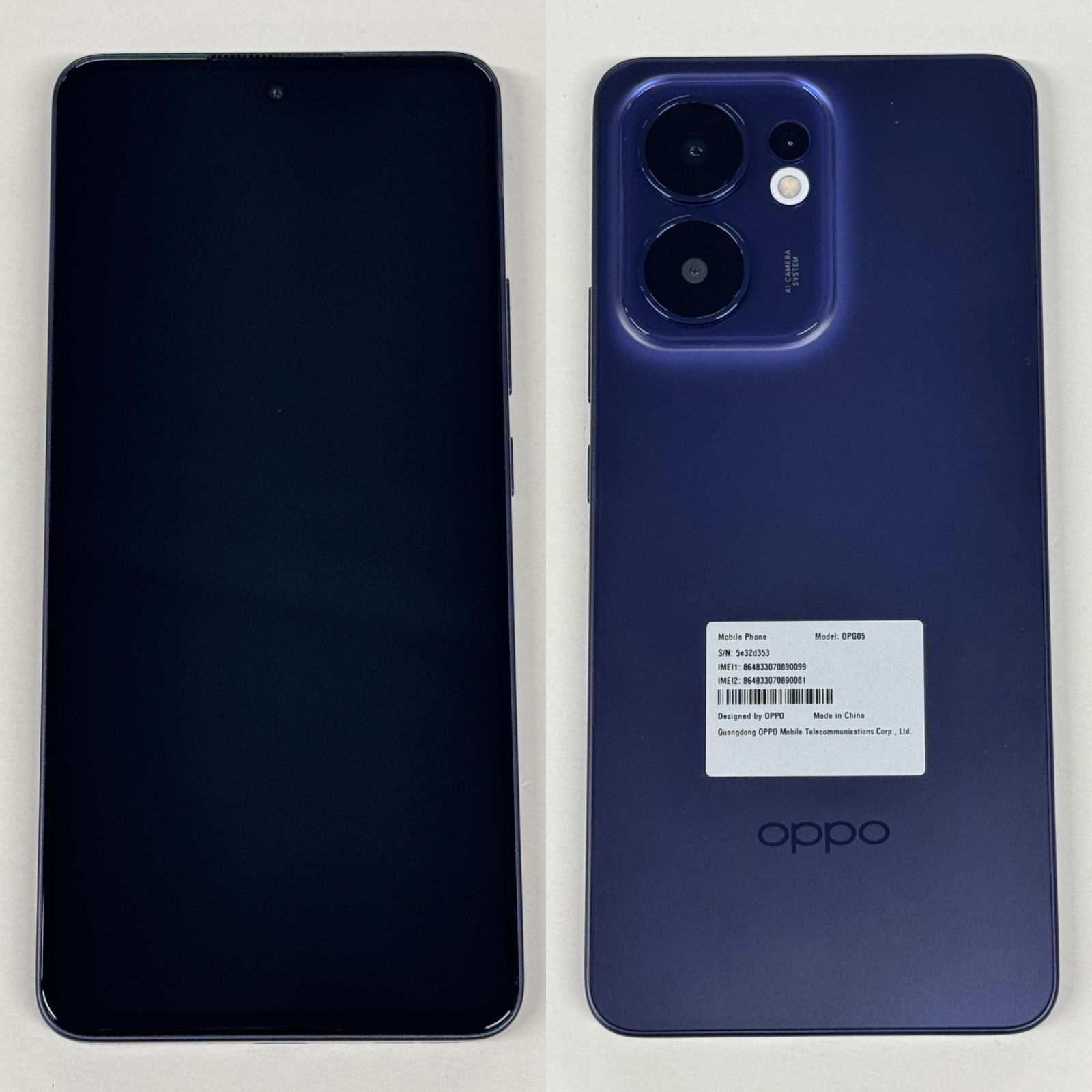 中古品」OPPO Reno13 A 8GB/128GB OPG05 ルミナスネイビー【管理番号