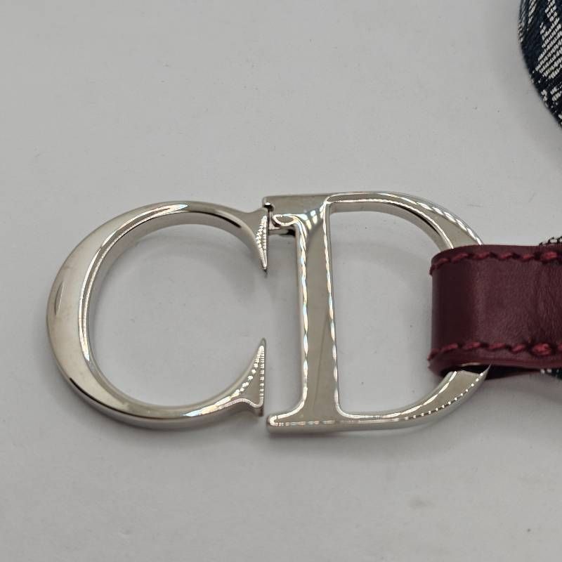 美品　クリスチャンディオール　ベルト　トロッター柄　CDロゴバックル　グレー 美品 クリスチャンディオール ベルト トロッター柄 CDロゴバックル グレー