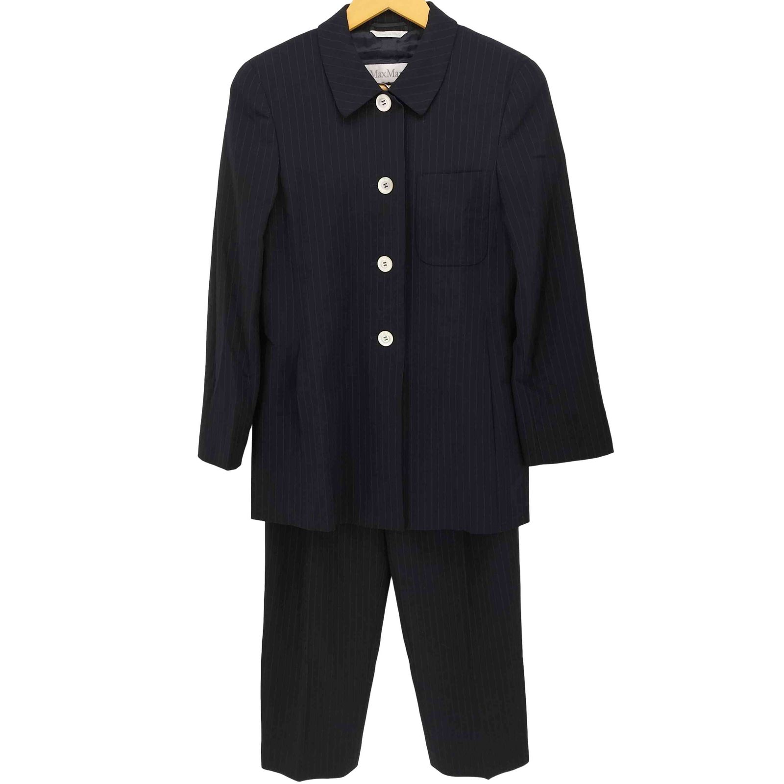 マックスマーラ MAX MARA イタリア製 白タグ ピンストライプ 肩パッド