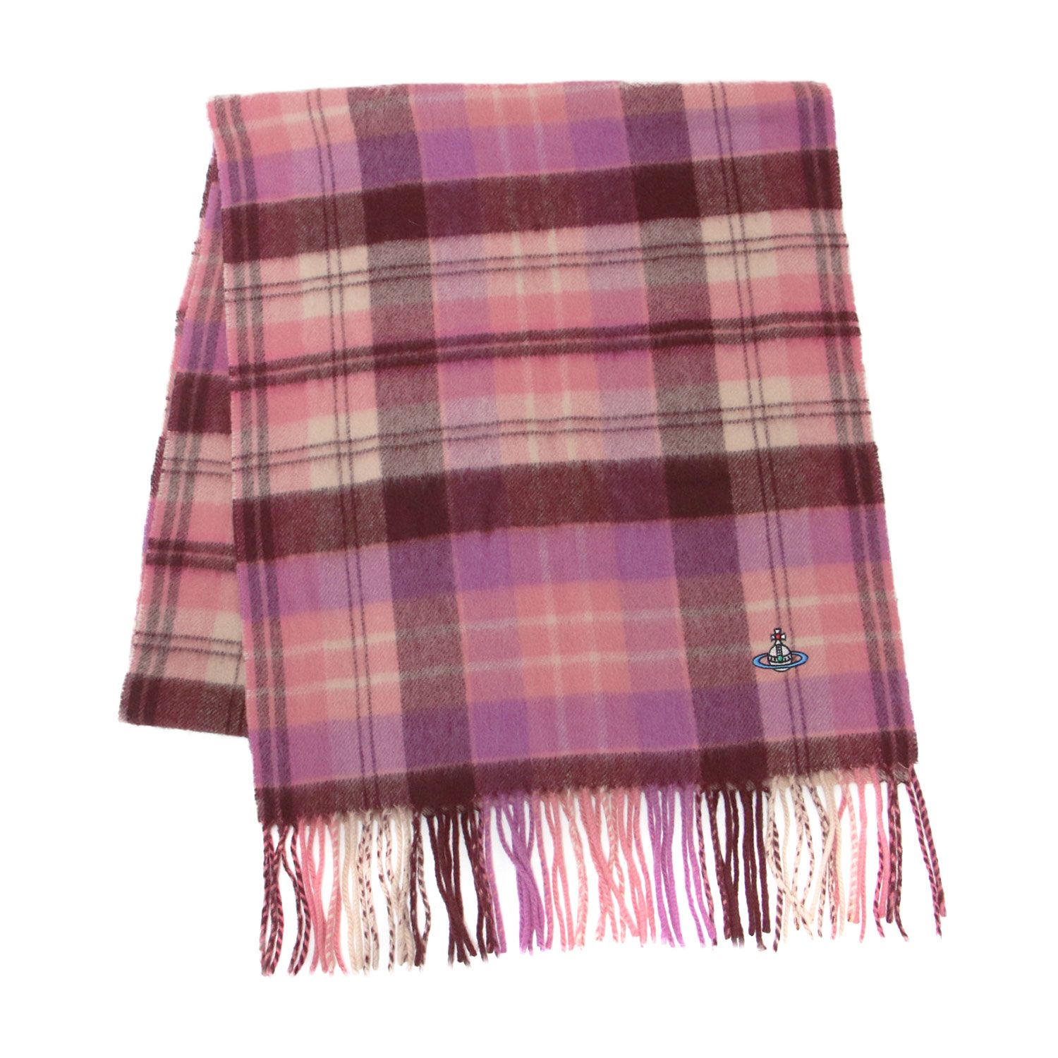Vivienne Westwood チェック　マフラー　ヴィヴィアン ピンク 美品】vivienne westwood ヴィヴィアン ウエストウッド マフラー