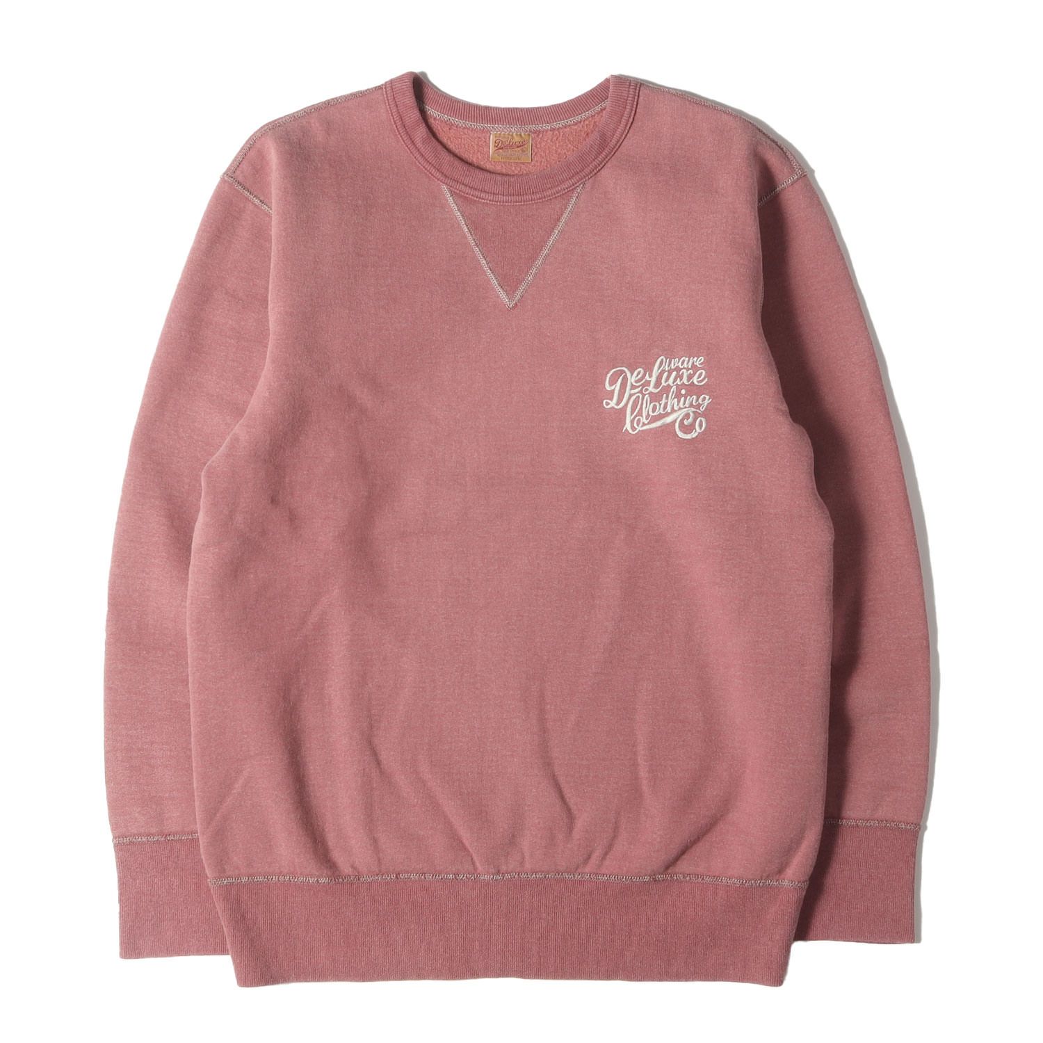 DELUXEWARE／前Vスウェット DELUXEWARE デラックスウエア スウェット バーガンディー系 サイズ:L